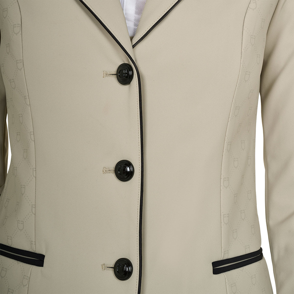 Equestro Women's Monogram competition jacket with three buttons