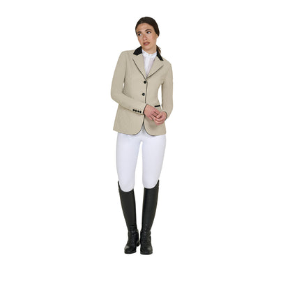 Equestro Women's Monogram competition jacket with three buttons