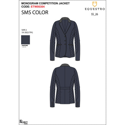 Equestro Women's Monogram competition jacket with three buttons