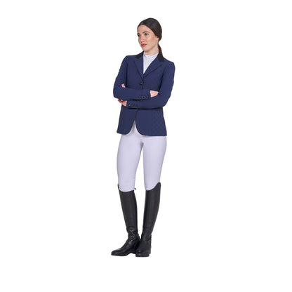 Equestro Women's Monogram competition jacket with three buttons