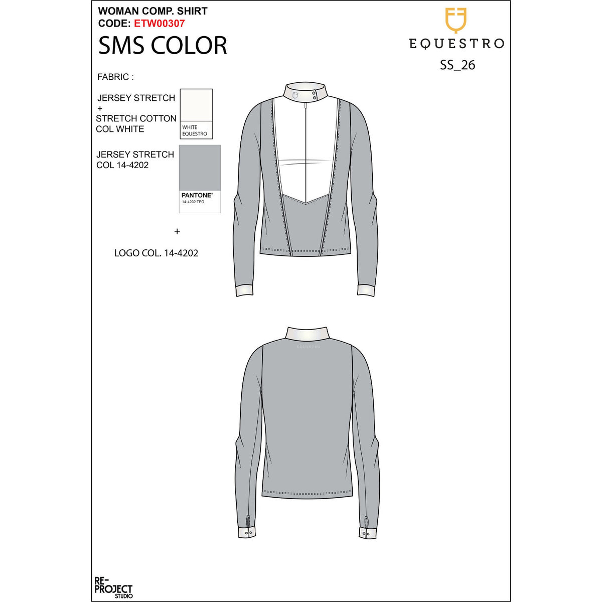 Equestro Women's long-sleeved competition polo shirt with zip