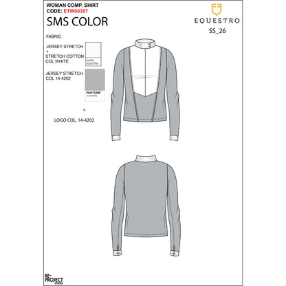 Equestro Women's long-sleeved competition polo shirt with zip