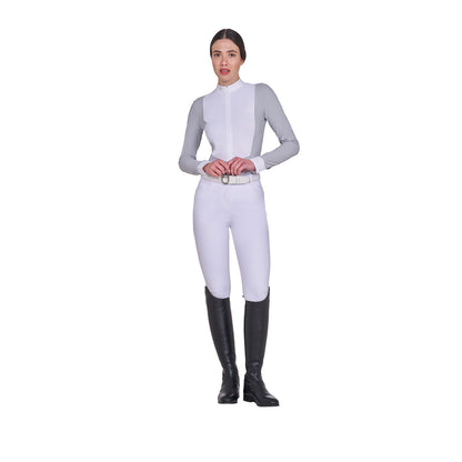 Equestro Women's long-sleeved competition polo shirt with zip