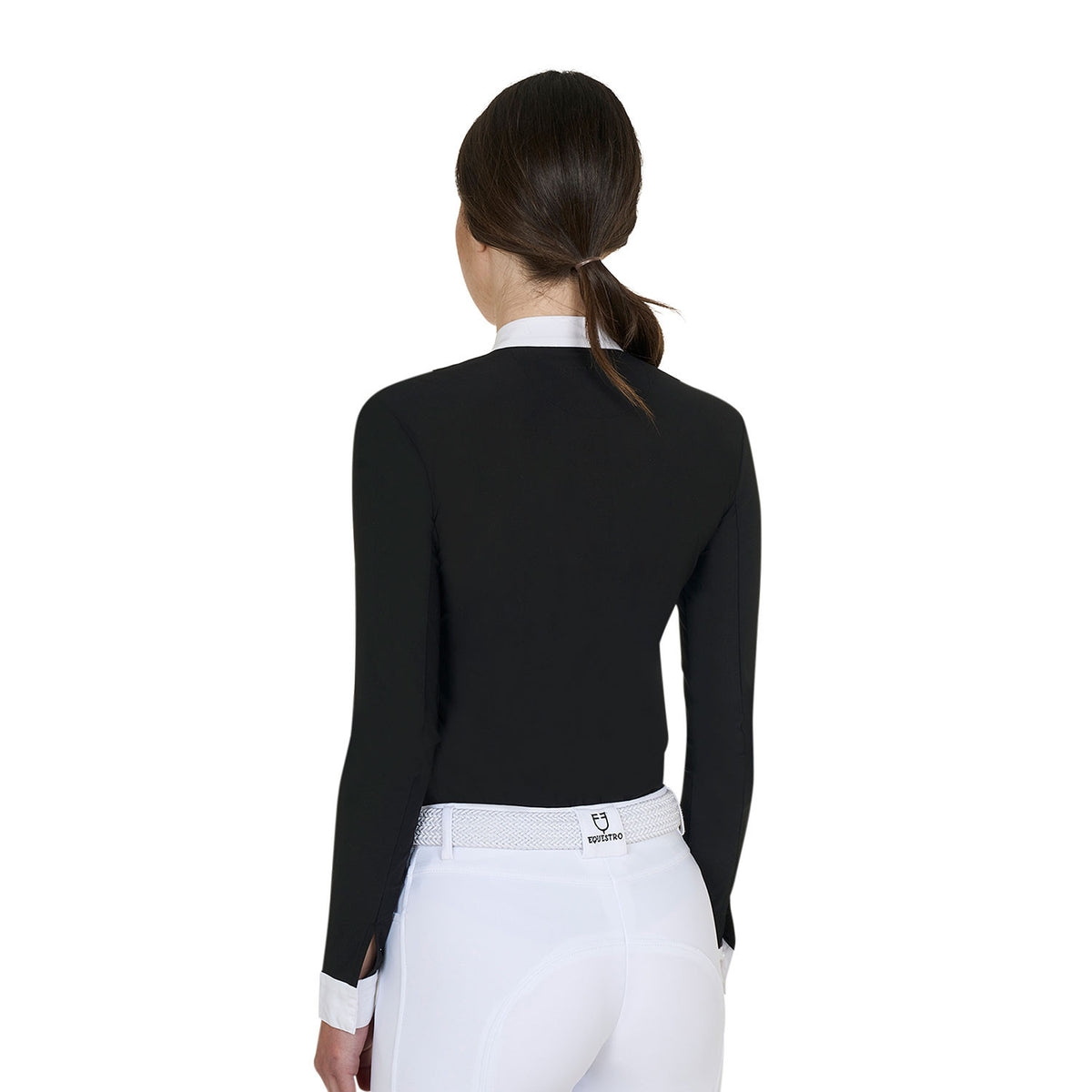 Equestro Women's long-sleeved competition polo shirt with zip