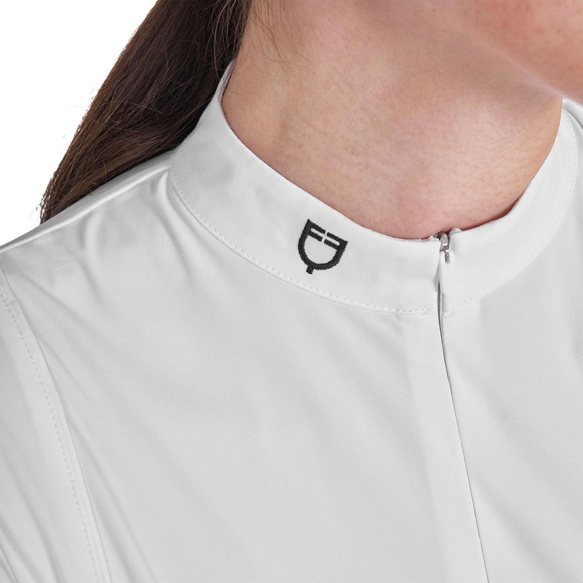 Equestro Women's long-sleeved competition polo shirt with zip