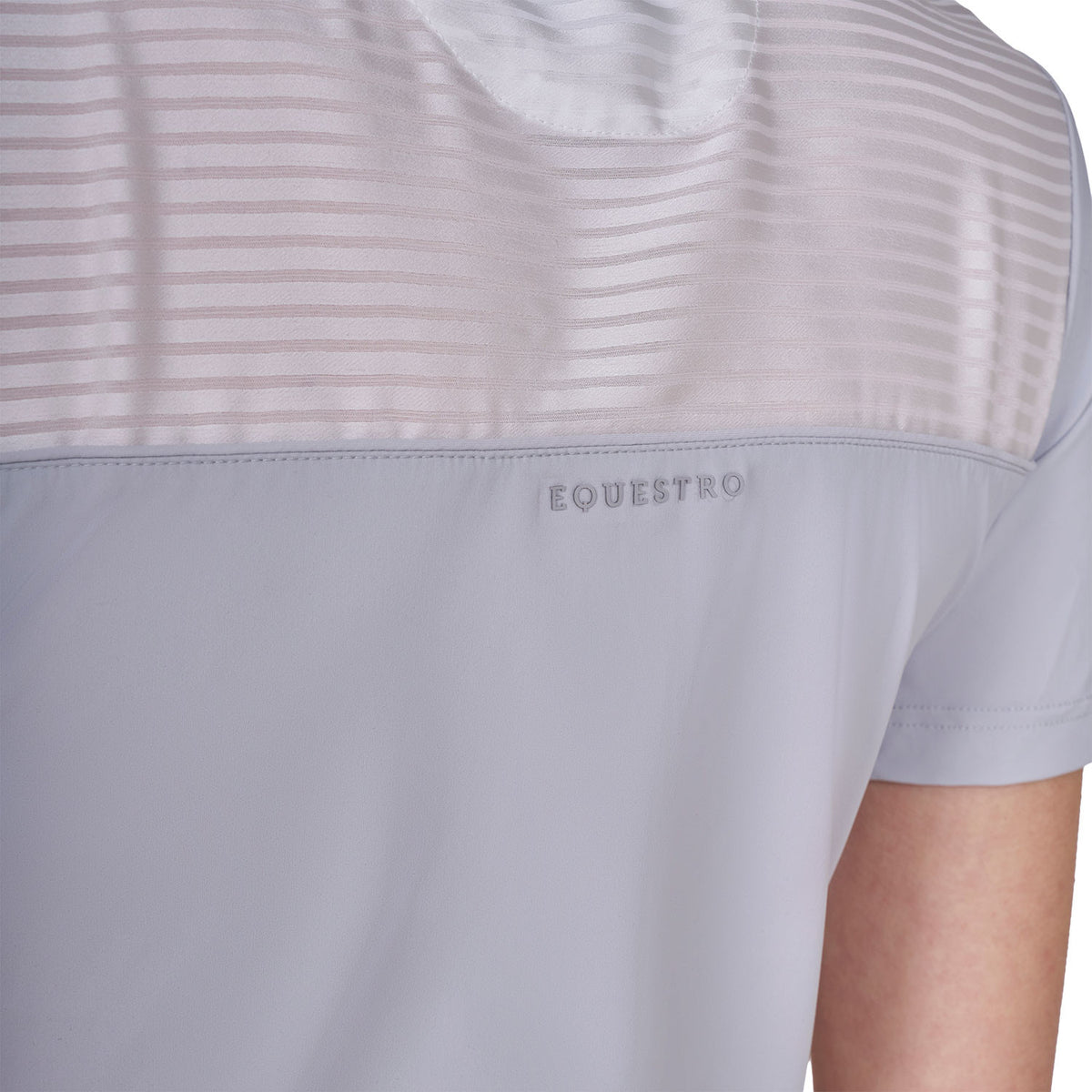 Equestro Women's slim fit competition polo shirt with silk-like fabric inserts