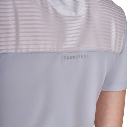 Equestro Women's slim fit competition polo shirt with silk-like fabric inserts