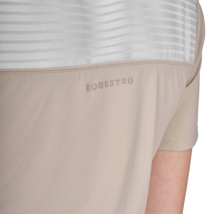 Equestro Women's slim fit competition polo shirt with silk-like fabric inserts