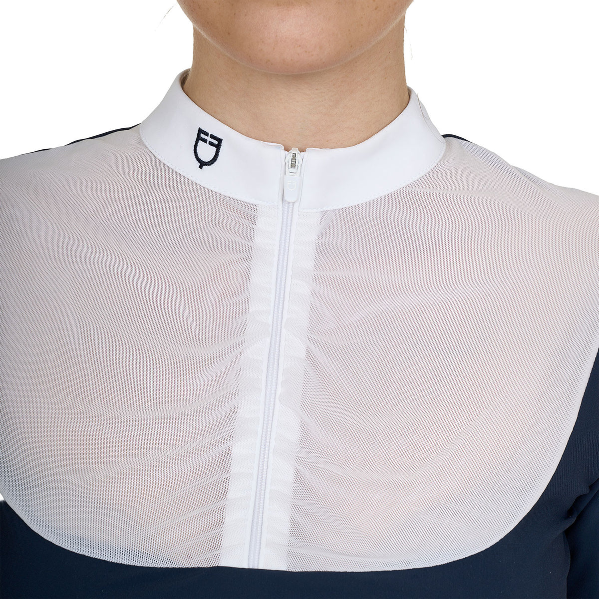 Equestro Elegant women's short-sleeve jacquard competition polo