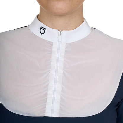 Equestro Elegant women's short-sleeve jacquard competition polo