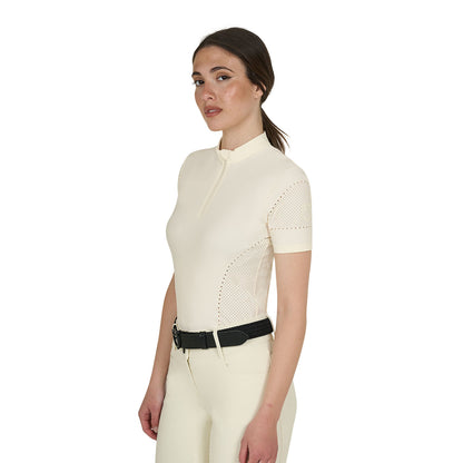 Equestro Women's training T-shirt in technical fabric with micro-holes