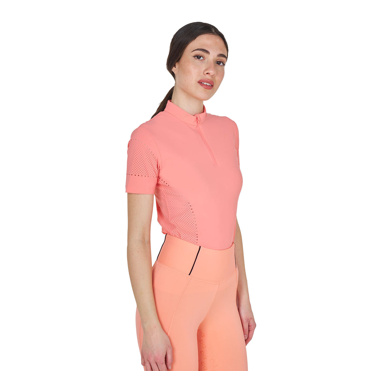 Equestro Women's training T-shirt in technical fabric with micro-holes