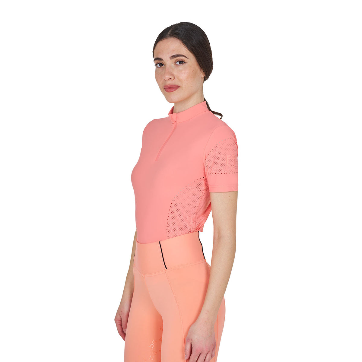Equestro Women's training T-shirt in technical fabric with micro-holes