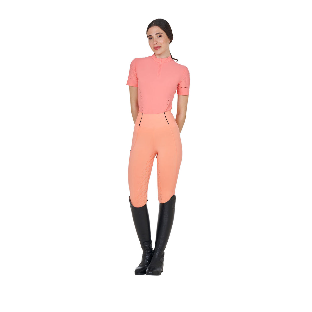 Equestro Women's training T-shirt in technical fabric with micro-holes