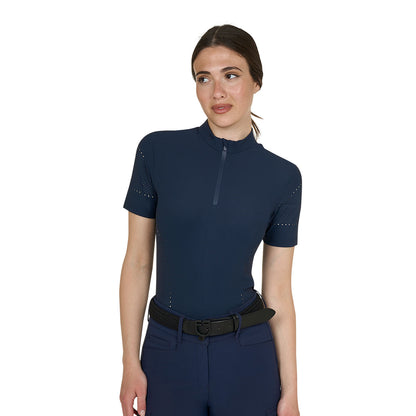 Equestro Women's training T-shirt in technical fabric with micro-holes
