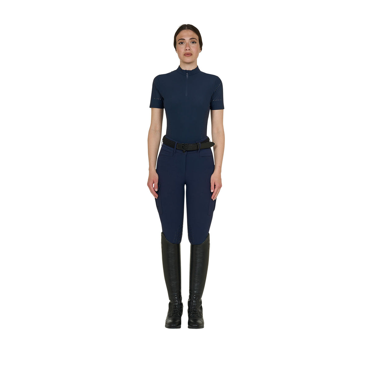 Equestro Women's training T-shirt in technical fabric with micro-holes