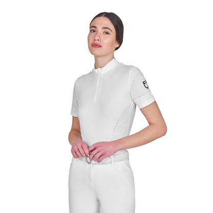 Equestro Women's training T-shirt in technical fabric with micro-holes