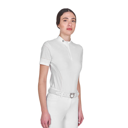 Equestro Women's training T-shirt in technical fabric with micro-holes