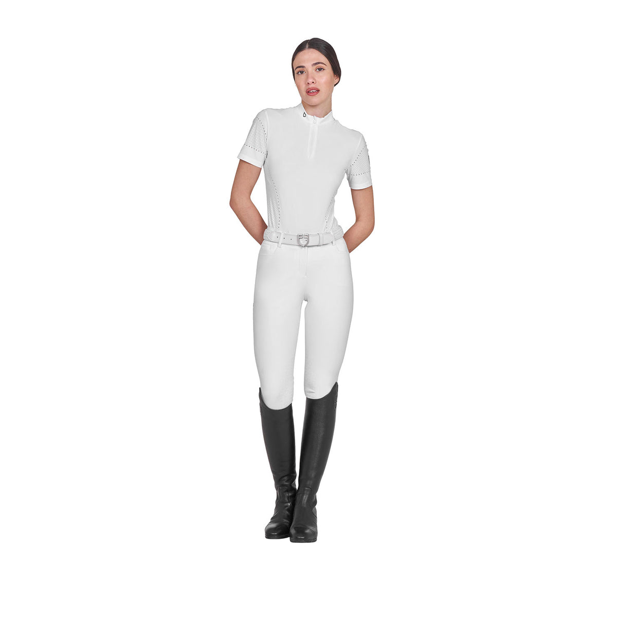 Equestro Women's training T-shirt in technical fabric with micro-holes