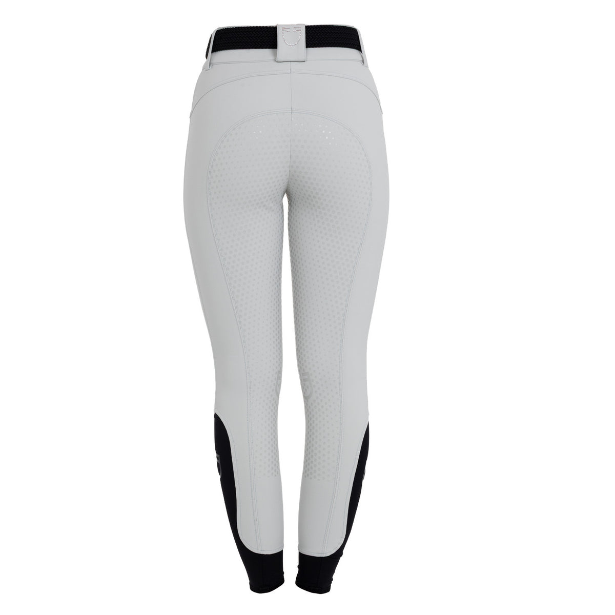 Equestro Women's high-waisted full-grip breeches with rhinestone logo
