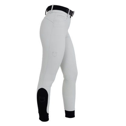 Equestro Women's high-waisted full-grip breeches with rhinestone logo