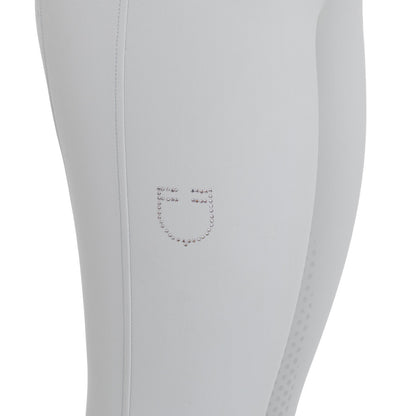 Equestro Women's high-waisted full-grip breeches with rhinestone logo