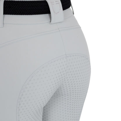 Equestro Women's high-waisted full-grip breeches with rhinestone logo