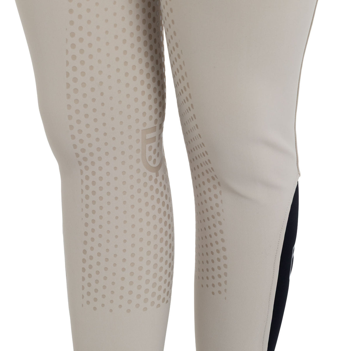 Equestro Women's high-waisted full-grip breeches with rhinestone logo