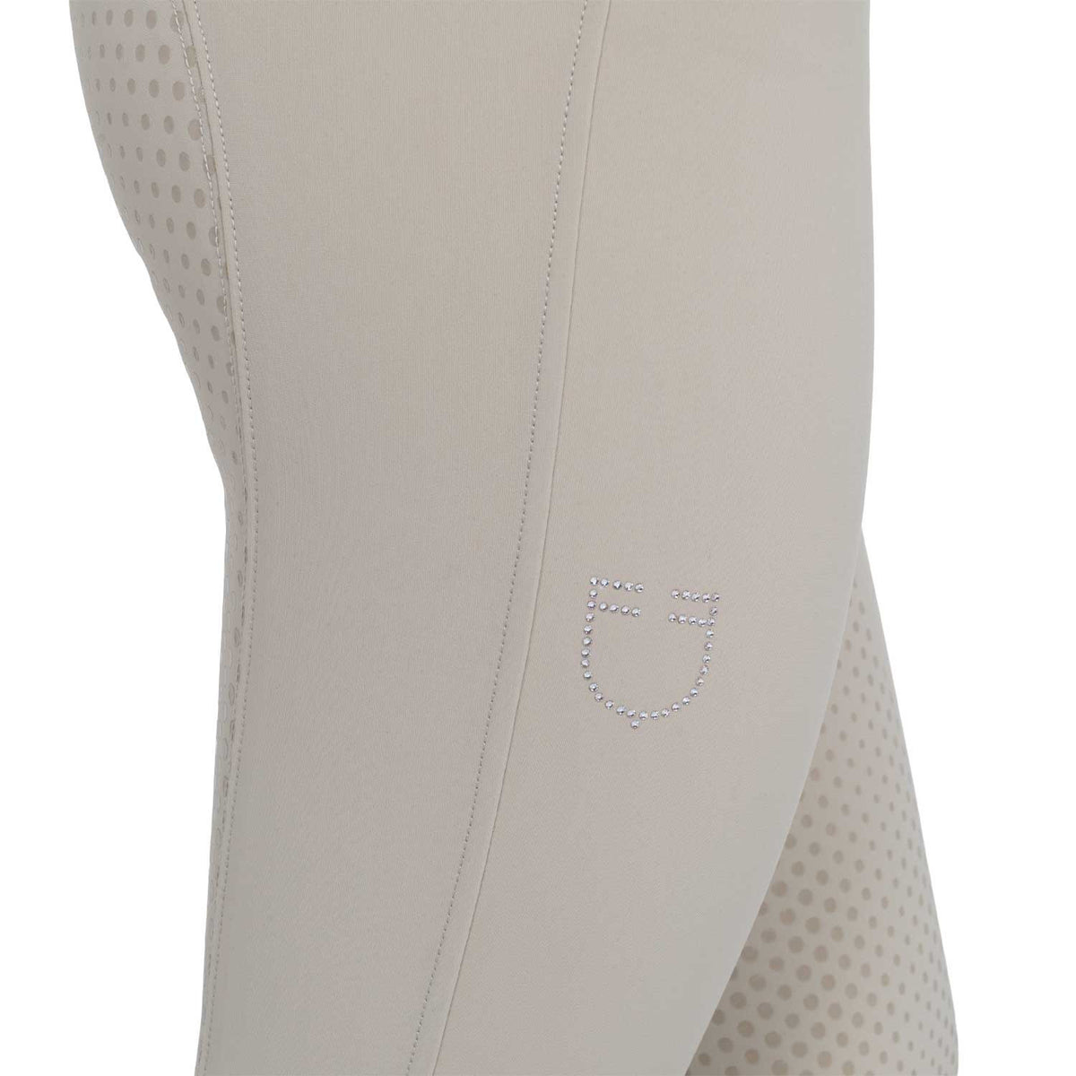 Equestro Women's high-waisted full-grip breeches with rhinestone logo