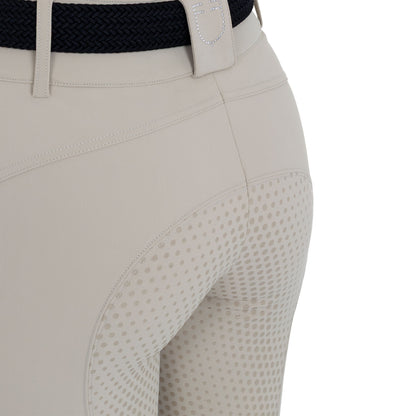Equestro Women's high-waisted full-grip breeches with rhinestone logo