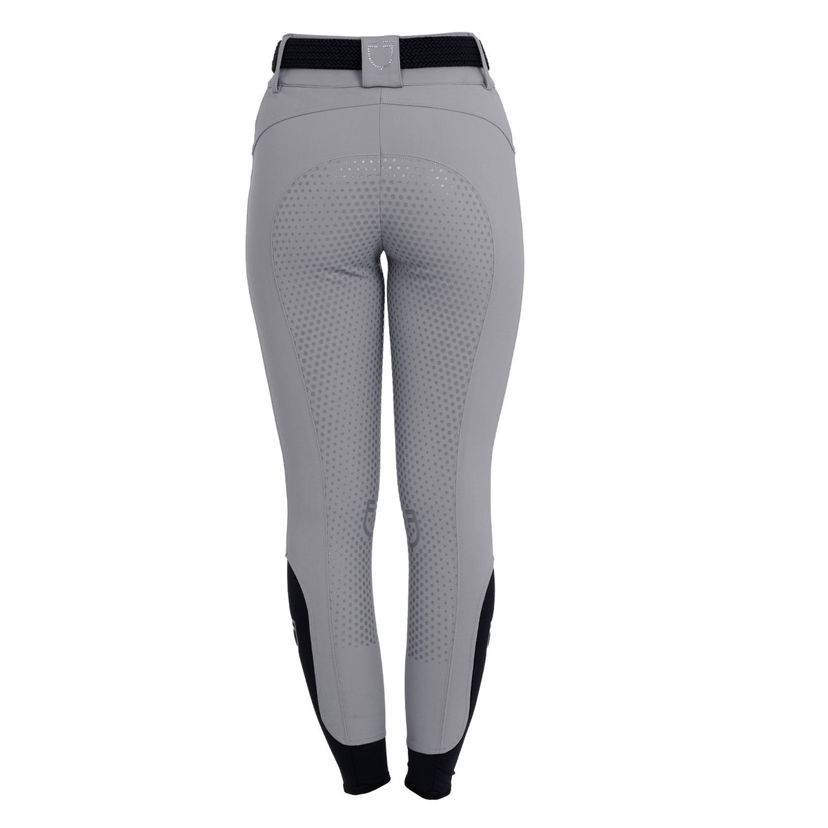 Equestro Women's high-waisted full-grip breeches with rhinestone logo