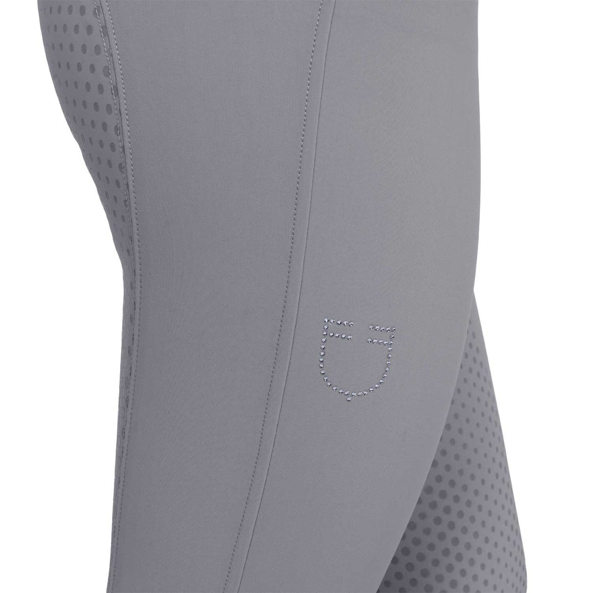 Equestro Women's high-waisted full-grip breeches with rhinestone logo
