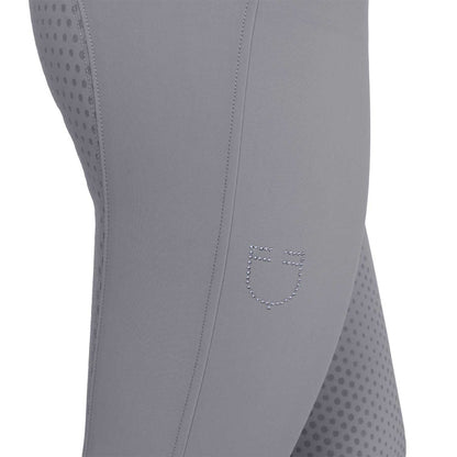 Equestro Women's high-waisted full-grip breeches with rhinestone logo