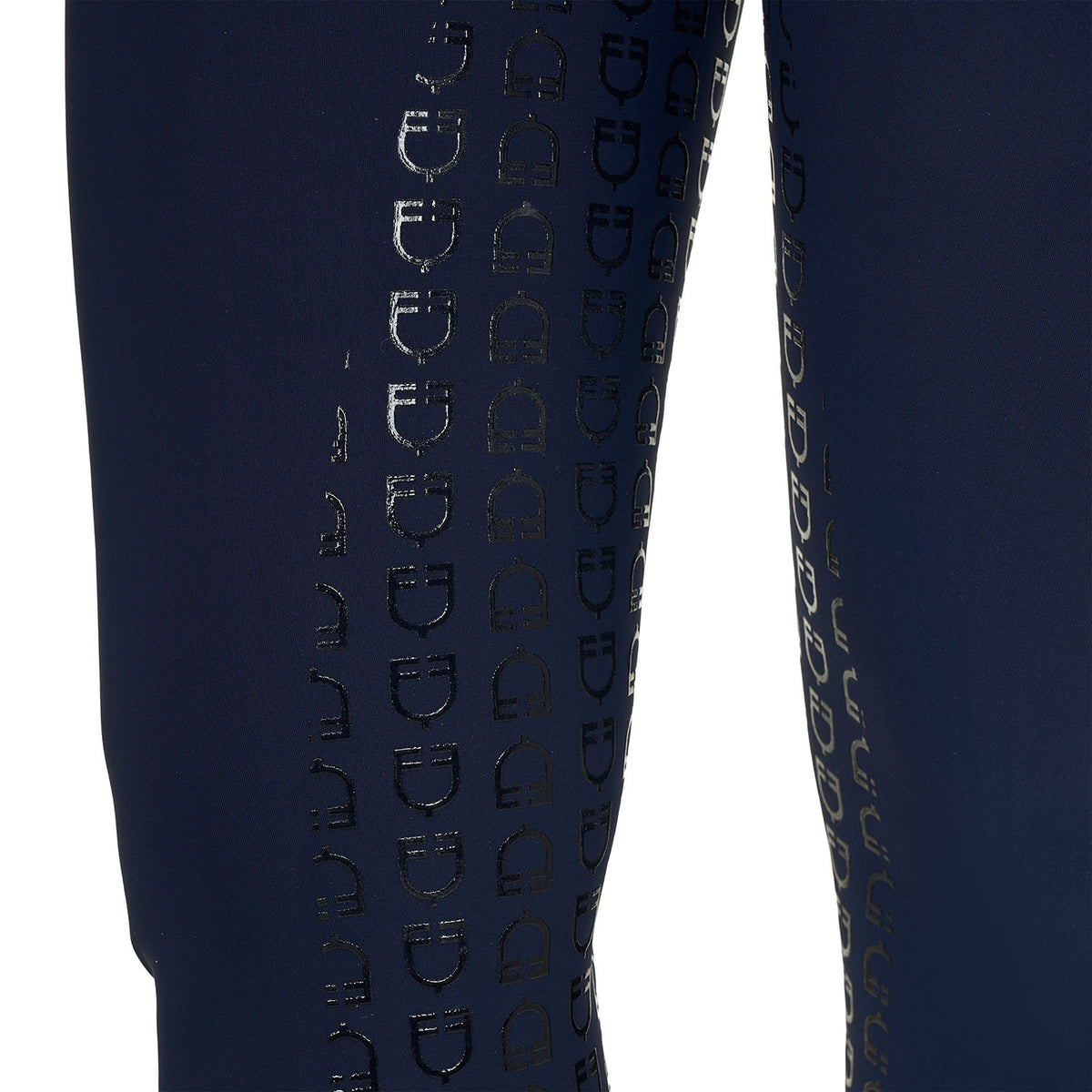 Equestro Women's high-waisted full-grip breeches with rhinestone logo