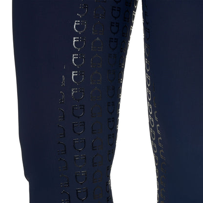 Equestro Women's high-waisted full-grip breeches with rhinestone logo