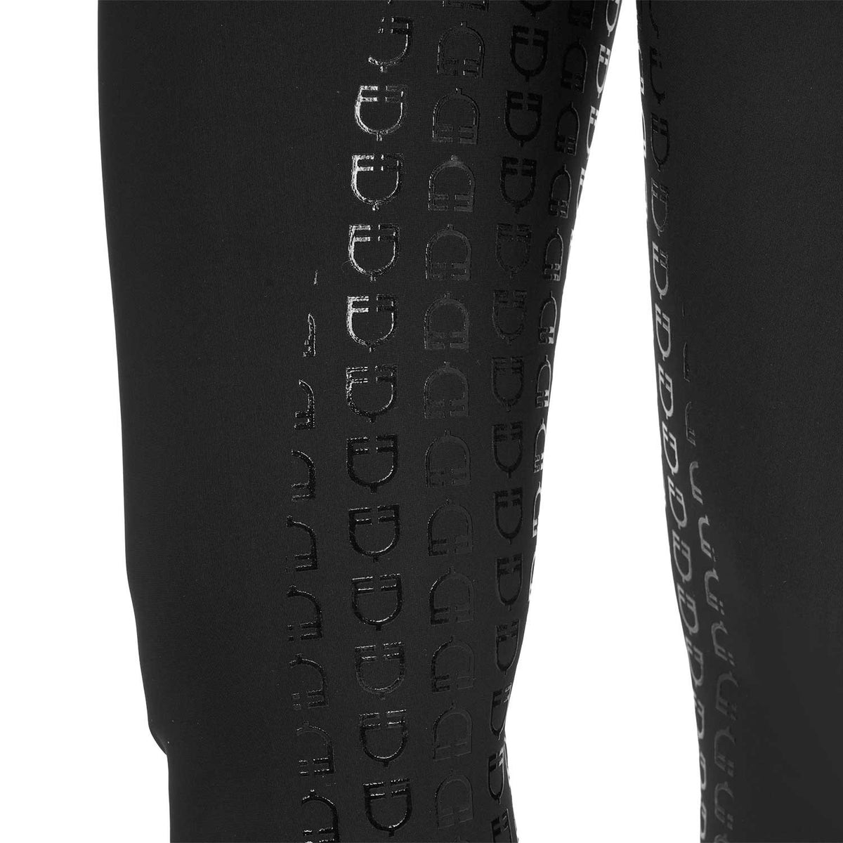 Equestro Women's high-waisted full-grip breeches with rhinestone logo