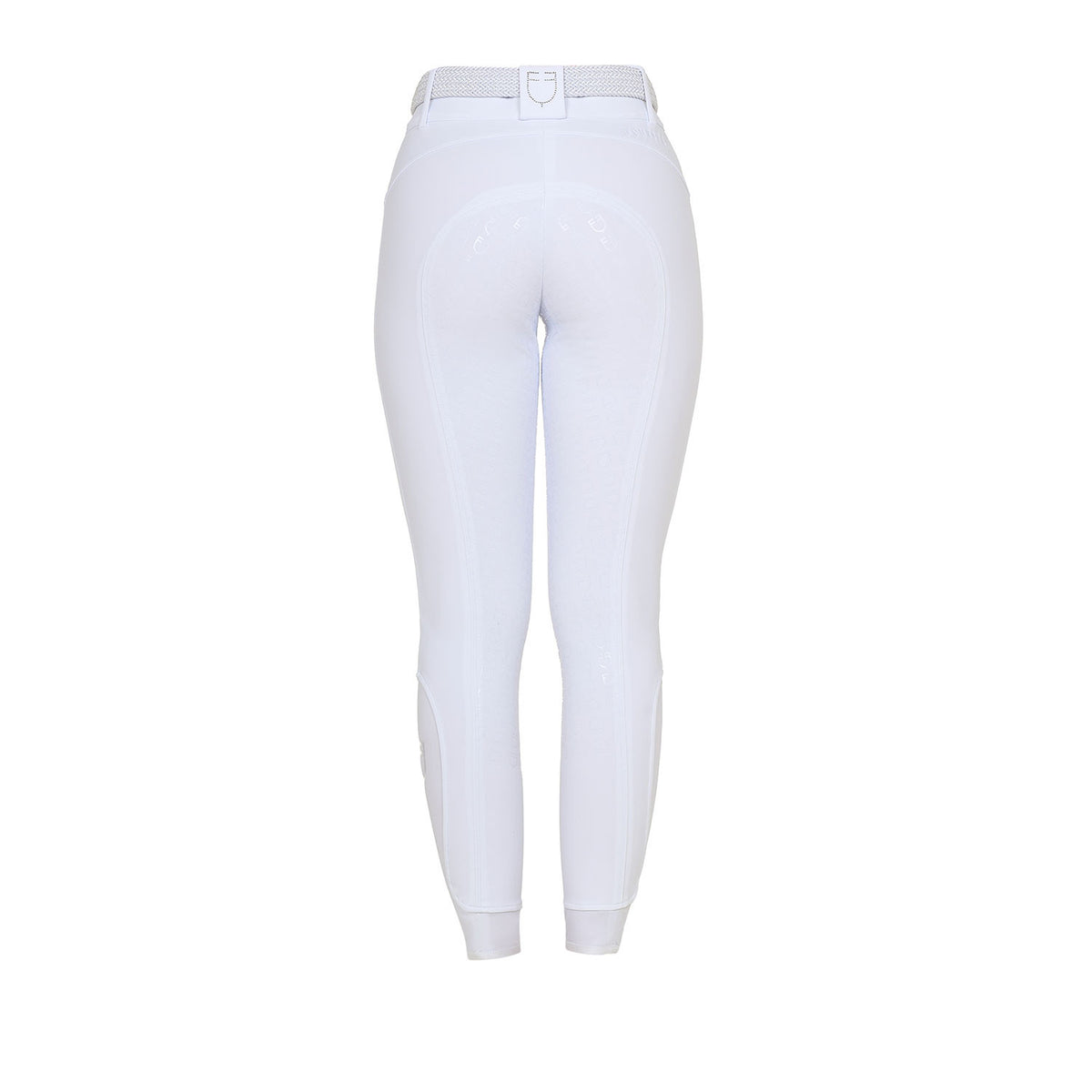 Equestro Women's high-waisted full-grip breeches with rhinestone logo