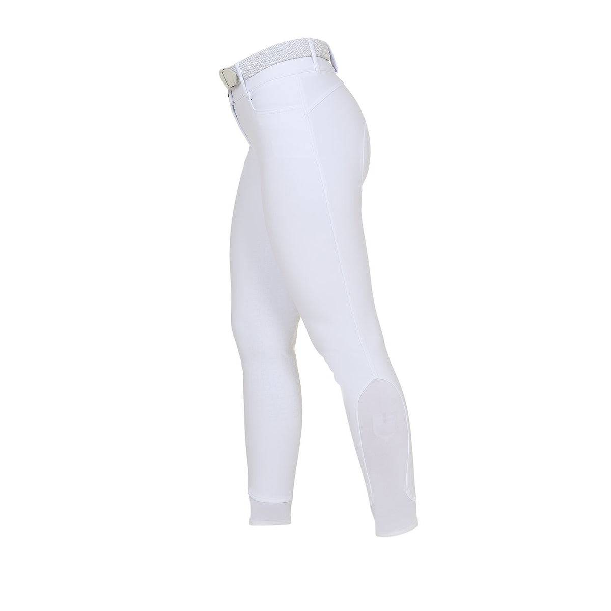 Equestro Women's high-waisted full-grip breeches with rhinestone logo