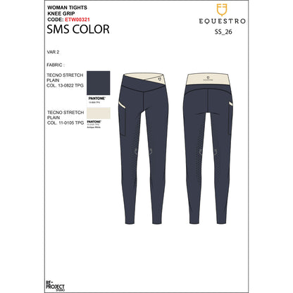 Equestro Women's two-tone full-grip leggings