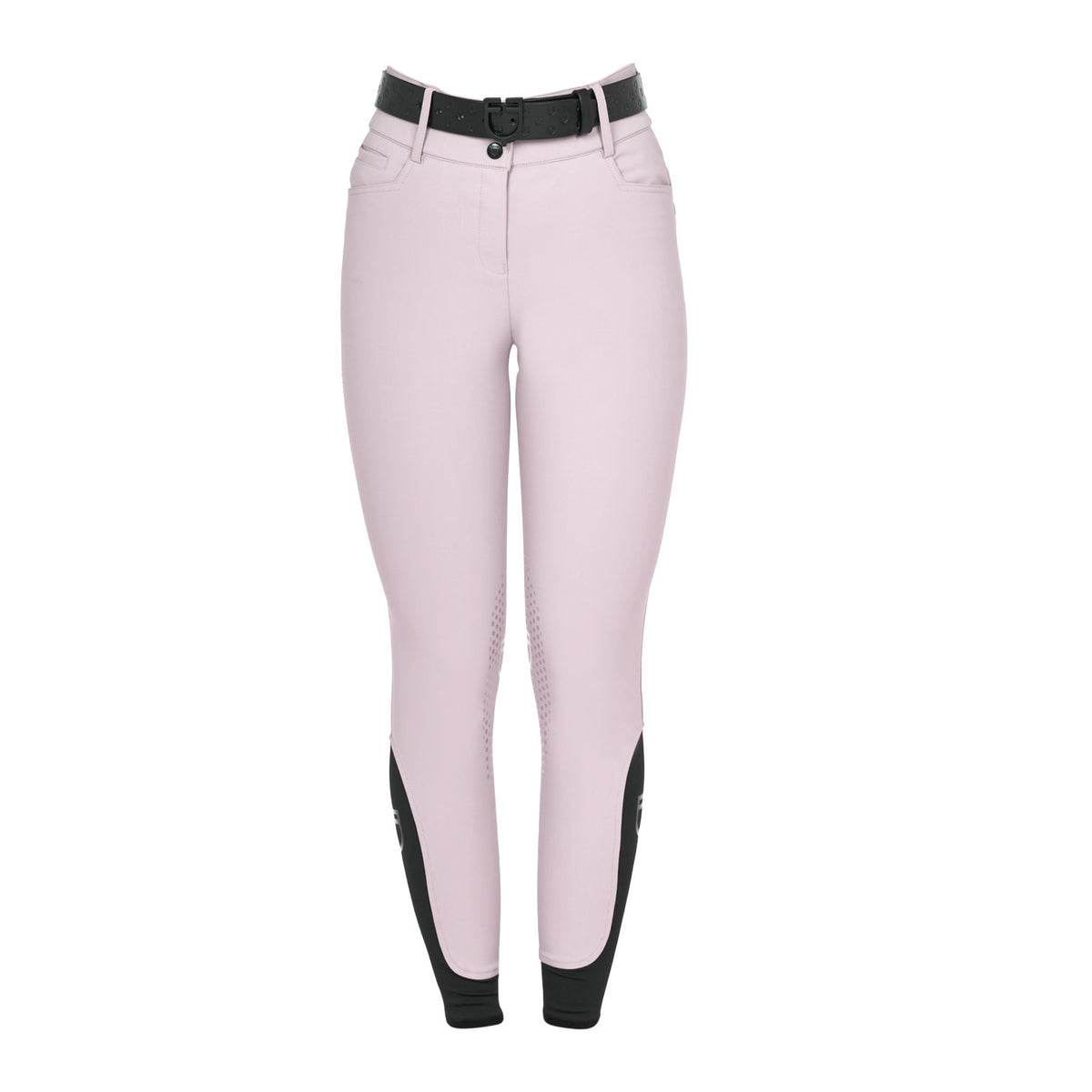 Equestro Women's high-waisted breeches with rhinestone logo
