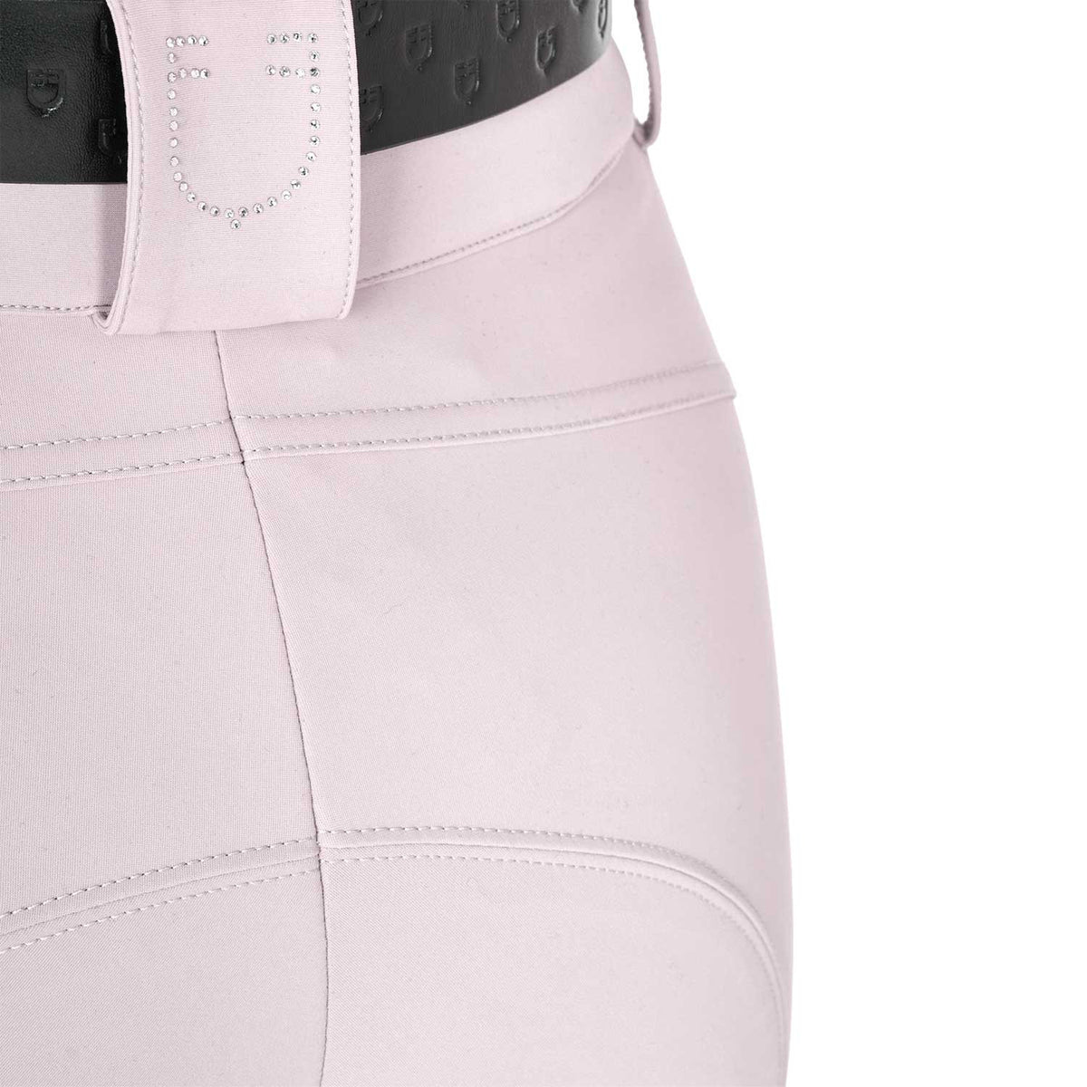 Equestro Women's high-waisted breeches with rhinestone logo