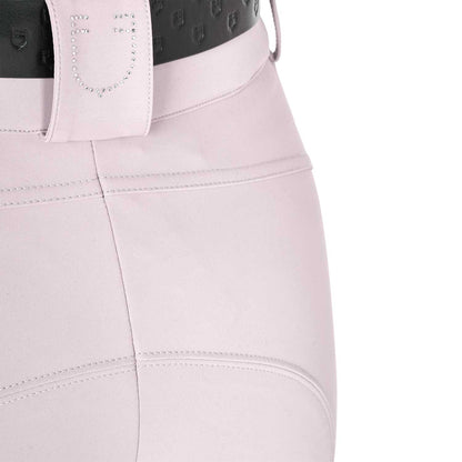 Equestro Women's high-waisted breeches with rhinestone logo