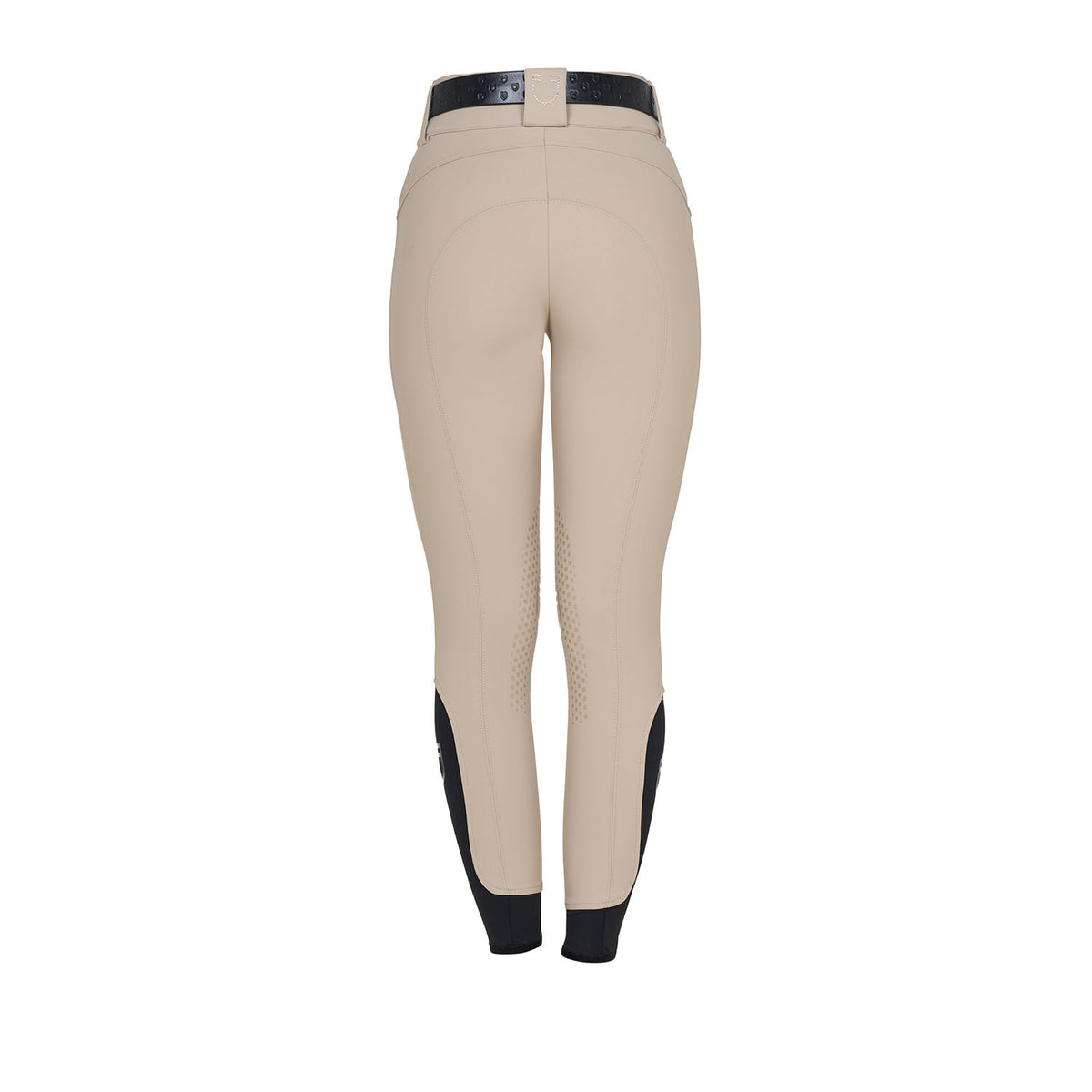 Equestro Women's high-waisted breeches with rhinestone logo