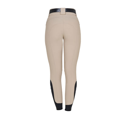 Equestro Women's high-waisted breeches with rhinestone logo