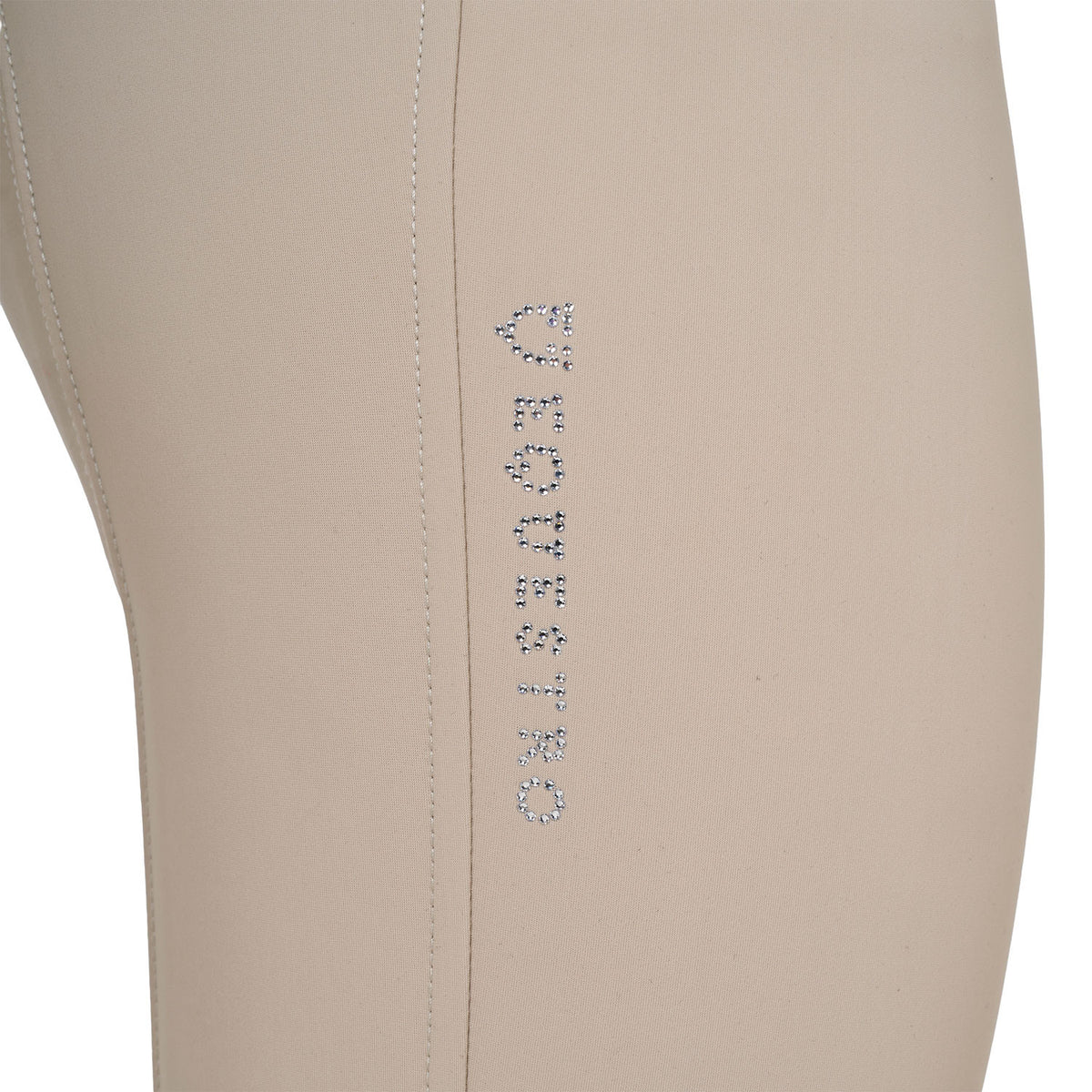 Equestro Women's high-waisted breeches with rhinestone logo