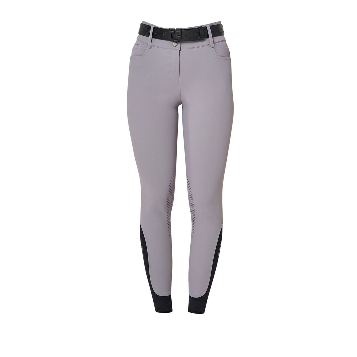 Equestro Women's high-waisted breeches with rhinestone logo