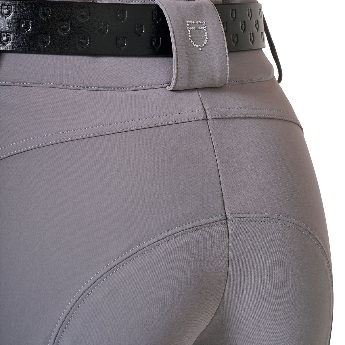 Equestro Women's high-waisted breeches with rhinestone logo