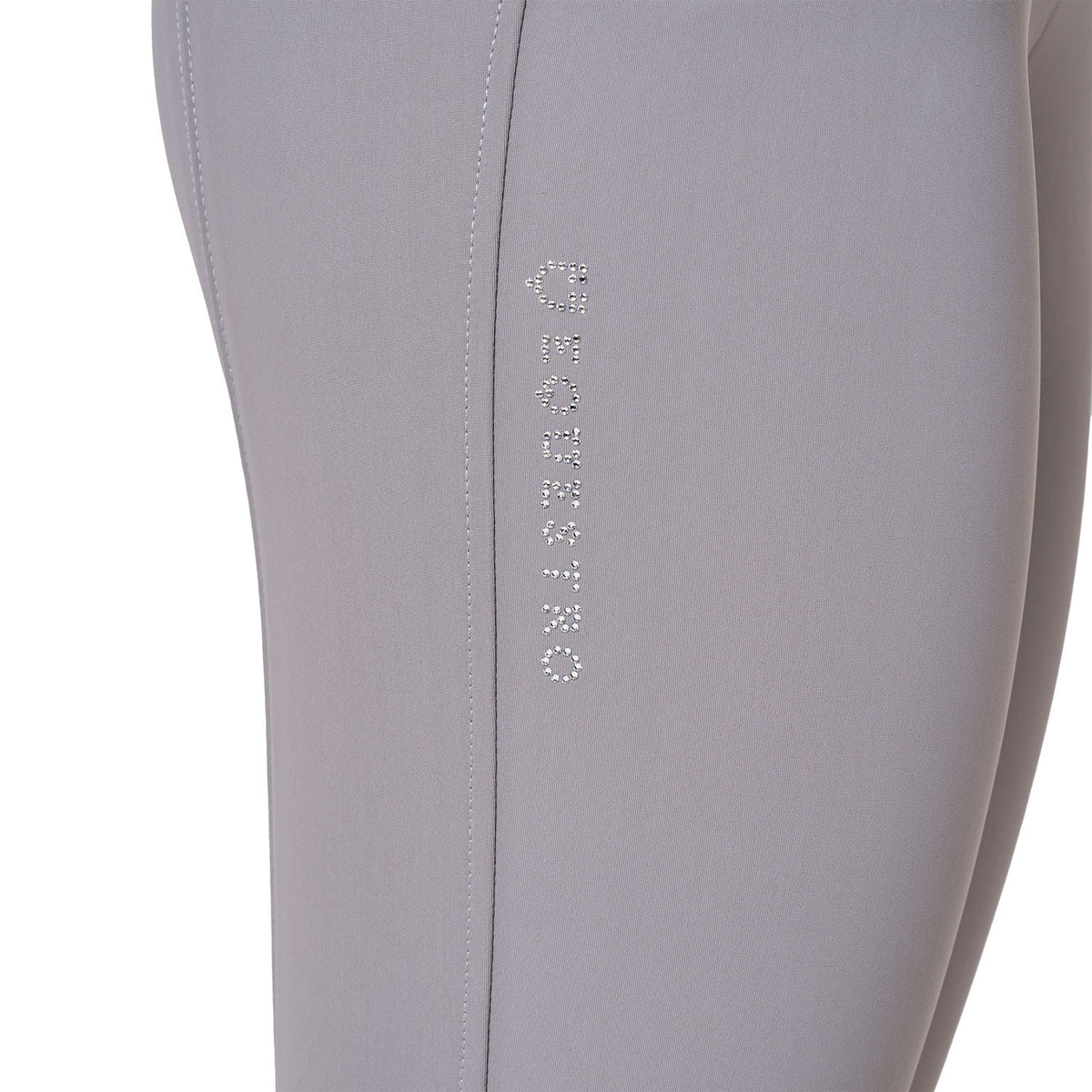 Equestro Women's high-waisted breeches with rhinestone logo