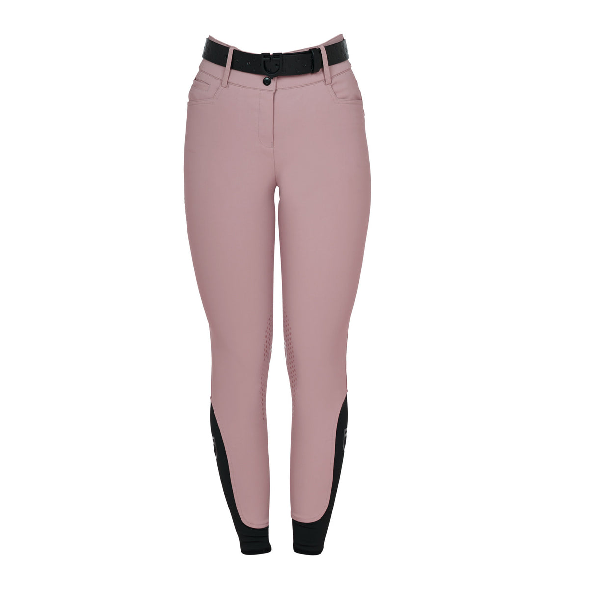 Equestro Women's high-waisted breeches with rhinestone logo