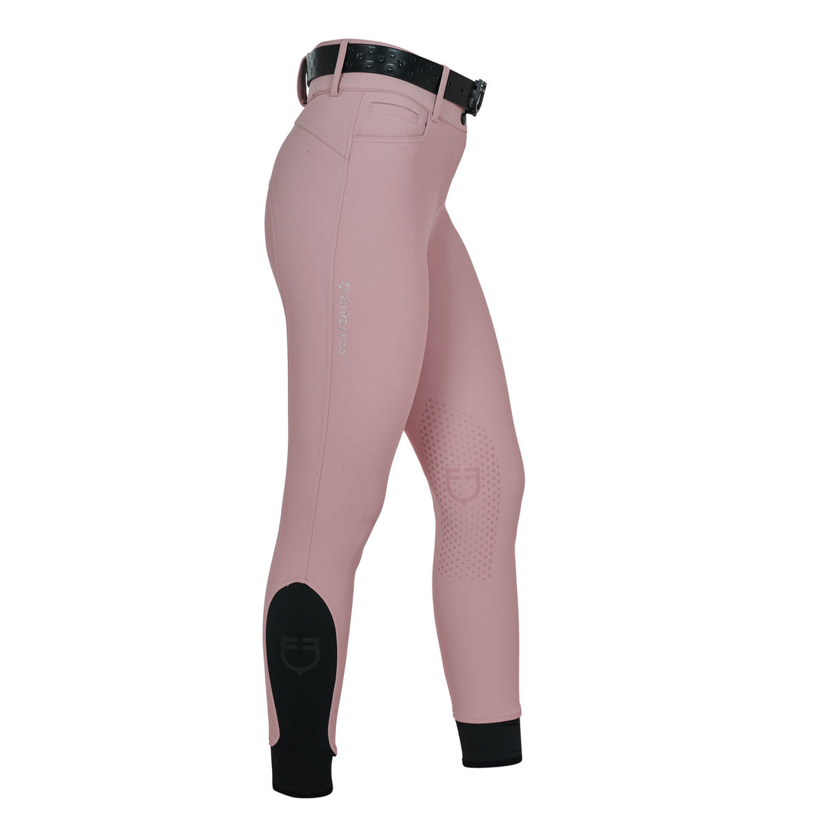 Equestro Women's high-waisted breeches with rhinestone logo